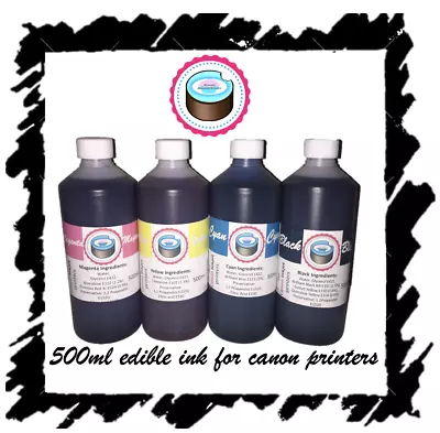 Edible Ink Set For Printers (500ml Bottles Of Each Colour) Canon Printers • £50.43