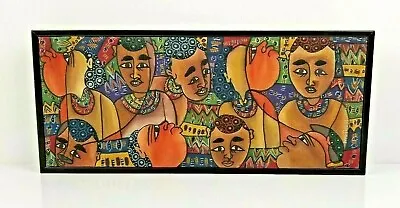 African Art Canvas Wall Art Painting Original Muthusi Modern Signed Framed • $319.97