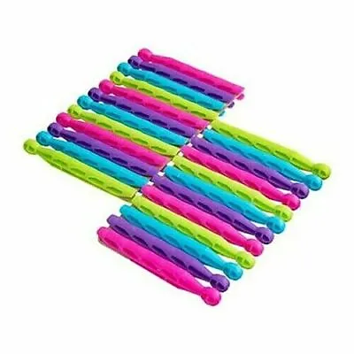 £2.99 • Buy Pegs 24 Strong Durable Coloured Plastic Dolly Pegs Clothes Laundry Washing Line 