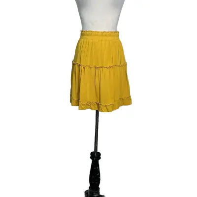 Zaful Yellow Pull On Flowy Mini Skirt Size XL • $17