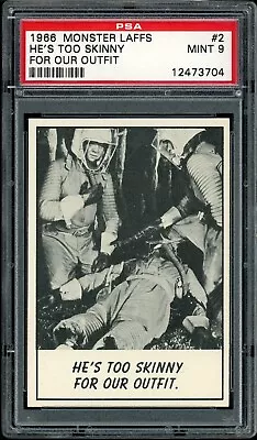 1966 Monster Laffs #2 He's Too Skinny For Our Outfit PSA 9 • $50