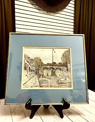 Maurice Utrillo French Artist “NINE” Lithograph Print Double Matted Custom Frame • $39.96