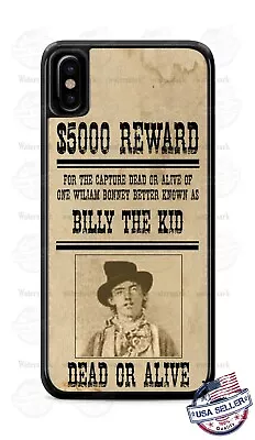 Western Wanted Billy The Kid Poster Design Phone Case Cover Fits IPhone Samsung • $18.98