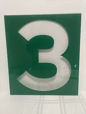 Vintage Acrylic Chevron Service Station Gas Price Number “ 3 “   15” X 17” Green • $20