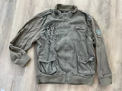 Marc Ecko Jacket Hoodie MENS XL Cut & Sew Rare VTG Army Green No 07243 • $49.97