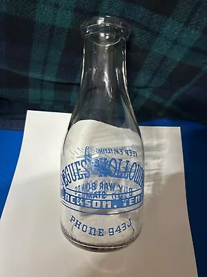 Pegues & Holloway ACL TRPQ War Bond Milk Bottle Dairy Jackson TN Tennessee • $135