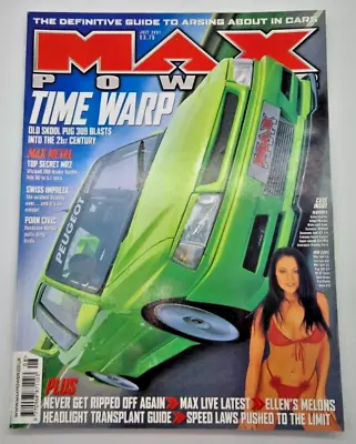 Retro Max Power Magazine July 2001 PUG 309 Saxo Scirocco Mk2 Golf Corsa MR2 • £13.95