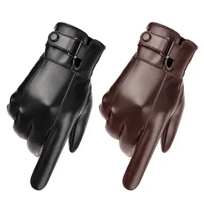 Leather Gloves Motorcycle Men Full Finger Touch Screen Driving Winter Warm New • $8.59