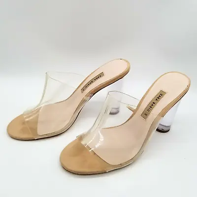 Zara Basic Collection Womens Clear Slip On Block Heel Slide Sandal Size 9.5 • £27.04