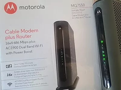 Motorola MG7550 WiFi Router 16x4 High Speed ​​Cable Modem Plus AC1900 • $28.99