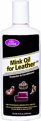 Mink Oil For Leather Cleans Protects & Conditions Leather Vinyl Surfaces 8oz • $6.57