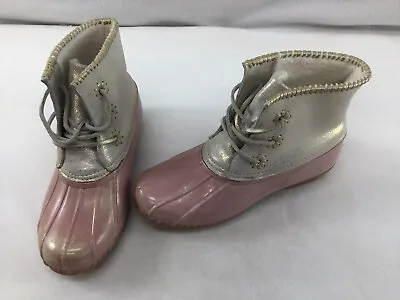 $29.99 • Buy Jack Rogers Chloe Blush Pink Floral Lace Rain Boots Size 9  H2044/