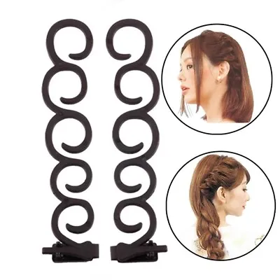 2 X Magic French Hair Twist Braiding Maker Styling Clip Roller Tool Bun Making • £3.14