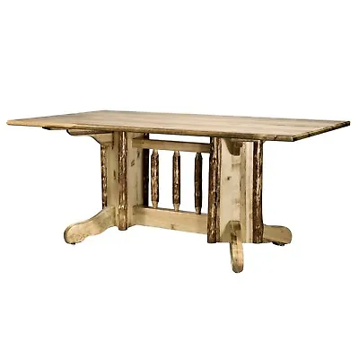 $1561.47 • Buy Rustic Log Dining Table Amish Made 6 Ft Kitchen Tables Lodge Cabin Pedestal 