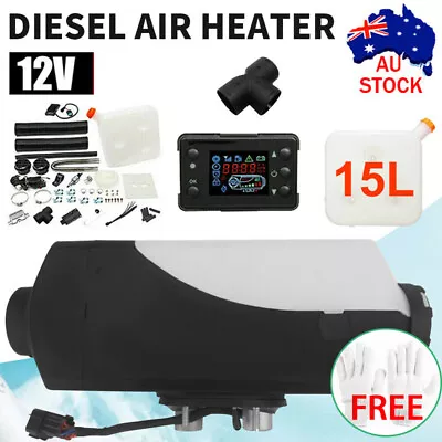 Air Diesel Heater 12V 8KW Thermostat Caravan Motorhome RV Tank Remote Control • $103