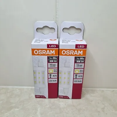 2 X Osram LED R7s Light Globe Bulb Lamp Double Ended Linear 78mm Warm White • $39.90