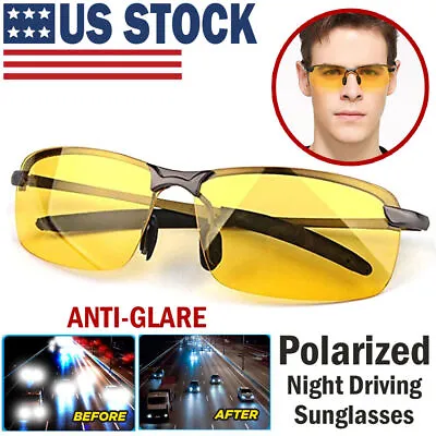 Night Driving Polarized Aviator Sunglasses For Anti Glare Glasses For Men &Women • $8.99