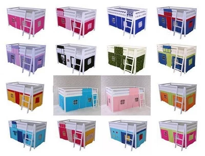 £12.99 • Buy Bed Tent Cabin  Mid Sleeper Loft Bunk Play  100% Cotton Boys Girls New