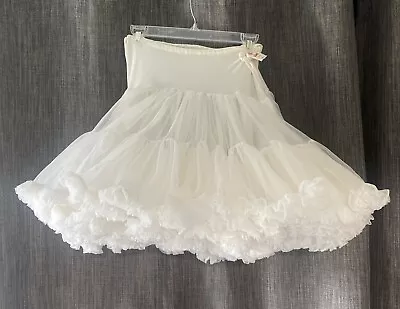 VTG SAMS White Crinoline Petticoat Square Dance Double Ruffle Sz Medium • $45