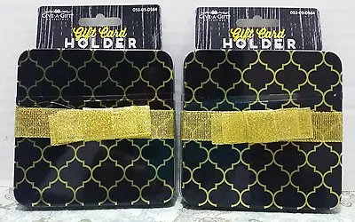 2 Metal Tin Gift Card Holders Gold Ribbon Moroccan  Holiday Birthday Anniversary • $9.97