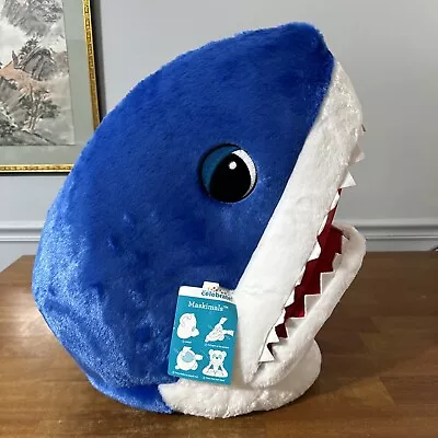 DanDee Maskimals Shark Head Mask Costume Plush Mascot Head Only Blue White • $11.69