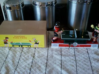 Vintage Playing Ping Pong Key Wind Up Tin Toy W/Box--Works • $8