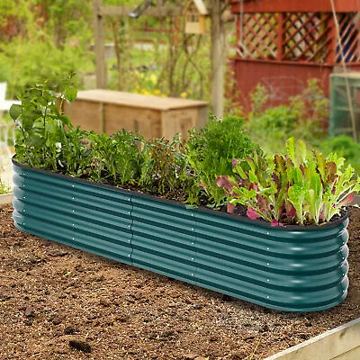 8x2x1.4ft Large Galvanized Raised Garden Bed Outdoor Vegetables Flowers Planter • $85.55