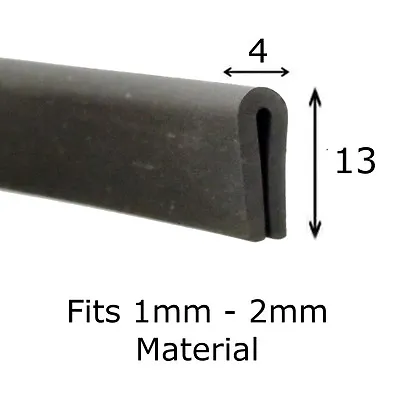 Flexible Rubber U Shape Edging Trim Seal For 1mm - 2mm Price Per Metre • £3.99