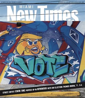 Miami New Times ElectIon Ewok Graffiti Trump Biden Newspaper EwokOne Ewok5MH • $10.95