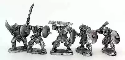 £10.40 • Buy Half Orcs With Hand Weapons X5 28mm Unpainted Metal Wargames