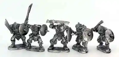 Half Orcs With Hand Weapons X5 28mm Unpainted Metal Wargames • £10.90