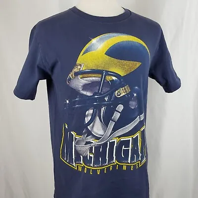 Vintage Lee Sport Michigan Wolverines Big Helmet T-Shirt Medium Cotton Football • $37.99