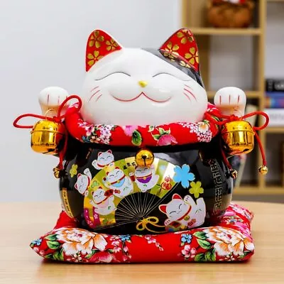 24cm Japanese Ceramic Maneki Neko Lucky Cat Porcelain Fortune Cat Money Box • $55.86