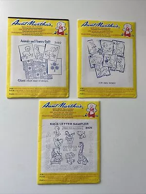 Lot Of 3 Aunt Martha's Hot Iron Transfers Animals Baby Animals UNUSED • $4.95