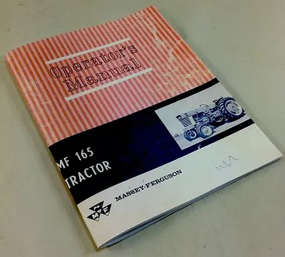 Massey Ferguson Mf 165 Tractor Operators Owners Manual Operation Maintenance • $21.37