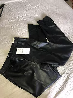 Bnwt Zara Faux Leather Trousers Size L Black In Store Now  • £12.95