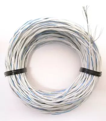 50' Mil-Spec 22-AWG Twisted Stranded Pair Blue/White Silver Plated Wire ETFE • $13.95