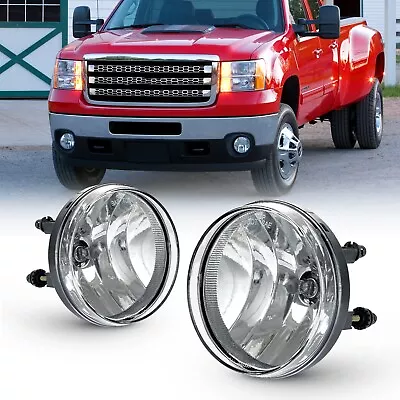 Fit For 07-13 GMC Sierra 1500 2500 HD Clear Front Bumper Fog Lights Lamps • $34.99