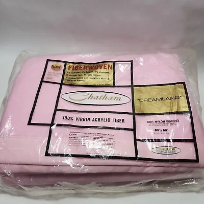 NOS - Vintage Chatham Fiberwoven Blanket Pink Dreamland Double 80 X 90 Acrylic  • $52.99