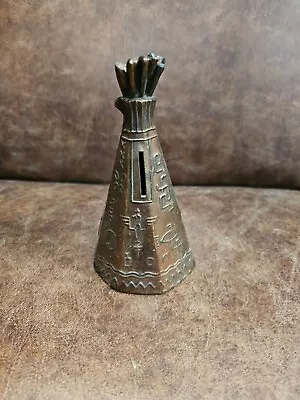 Bronze Teepee Metal Coin Bank Without Plug. • $10