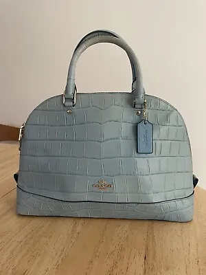 Coach Sierra Crocodile Embossed Handbag F37264 In Light Blue • $125