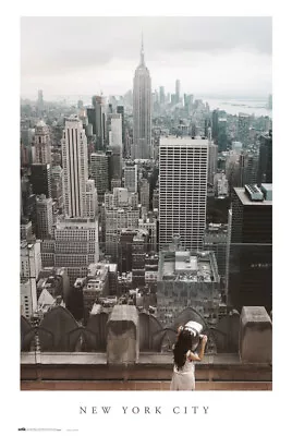 New York City - Black & White Art Poster (View Of Manhattan From Atop) (24 X 36) • $12.99