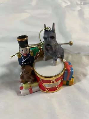 2008 Danbury Mint Schnauzer Christmas Drummer Dog Ornament W/ Box • $34.99