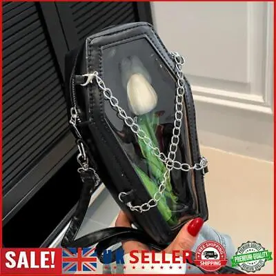 Women Crossbody Bag Coffin Shape PVC PU Handbag For Office Travel (Black) GB • £9
