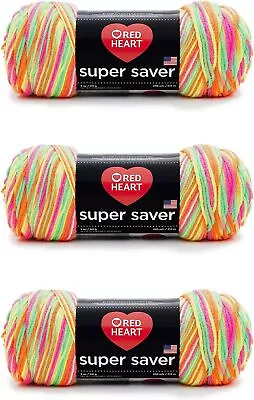 Red Heart Super Saver Yarn 3 Pack Print Colors - 3 Count • $29.30