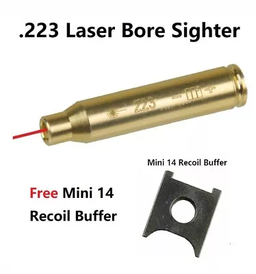 .223 5.56 Red Laser Chamber Bore Sighter Battery Brass Free Buffer Polymer • $12.99