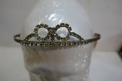 Vintage Stunning Child Sized Silver Rhinestone Crown Tiara Headband- Glamor # 2 • $17.95