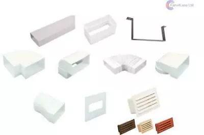 £10 • Buy Flat Rectangular Ducting 180x95 Extractor Ventilation Heat Recovery Fan