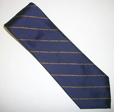 Master Mason Blue & Gold Stripes Freemasons Neck Tie 57  Long X 3.75  W (E602) • $10