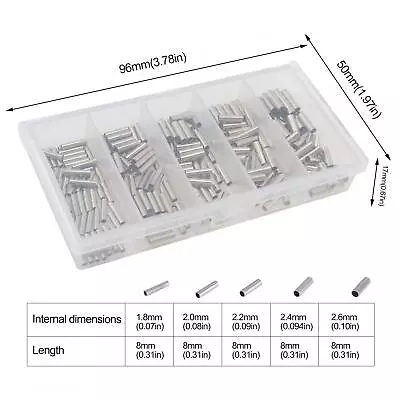 $8.99 • Buy Fishing Crimp Sleeves Kit Single Barrel 250pcs/box For Fishing Line Rope Leader
